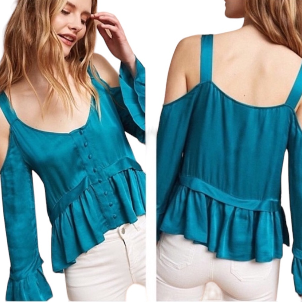Maeve by Anthropologie “Bygones” Cold Shoulder Top